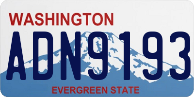 WA license plate ADN9193