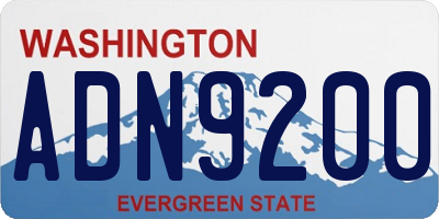 WA license plate ADN9200
