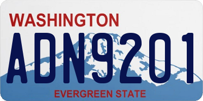 WA license plate ADN9201