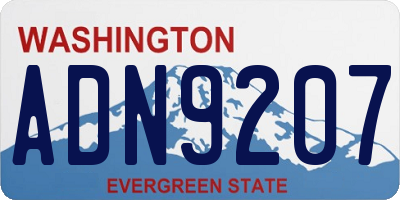 WA license plate ADN9207