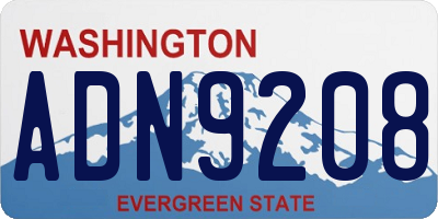 WA license plate ADN9208