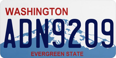 WA license plate ADN9209