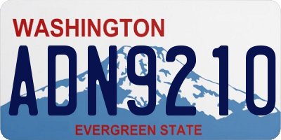 WA license plate ADN9210