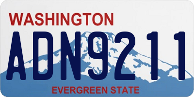 WA license plate ADN9211