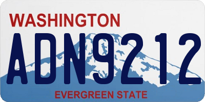 WA license plate ADN9212
