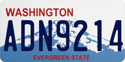 WA license plate ADN9214