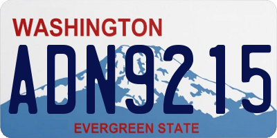 WA license plate ADN9215