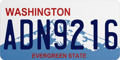 WA license plate ADN9216