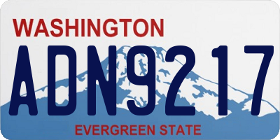 WA license plate ADN9217