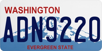 WA license plate ADN9220