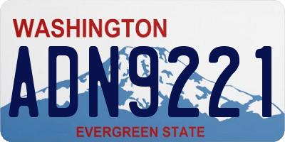 WA license plate ADN9221