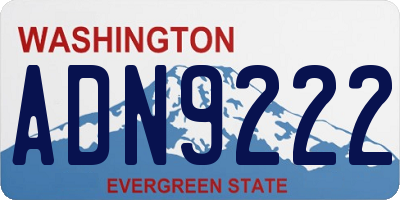 WA license plate ADN9222