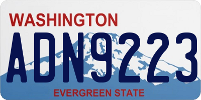 WA license plate ADN9223