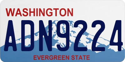 WA license plate ADN9224