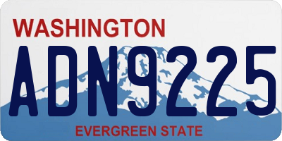 WA license plate ADN9225