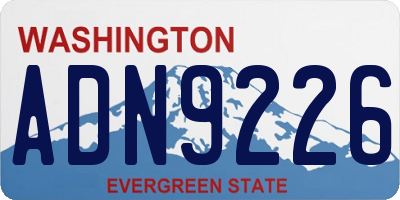 WA license plate ADN9226