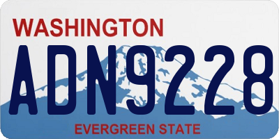 WA license plate ADN9228