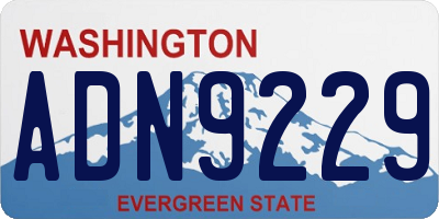 WA license plate ADN9229