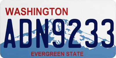 WA license plate ADN9233