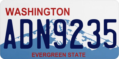 WA license plate ADN9235