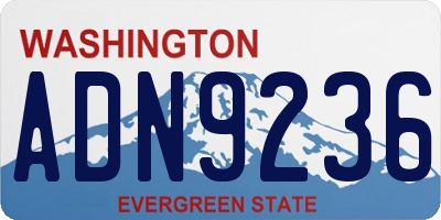 WA license plate ADN9236