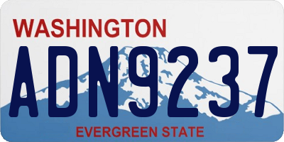 WA license plate ADN9237