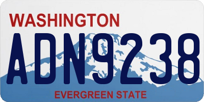 WA license plate ADN9238