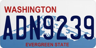 WA license plate ADN9239