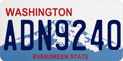 WA license plate ADN9240