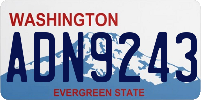 WA license plate ADN9243