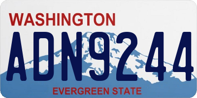 WA license plate ADN9244