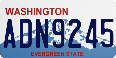 WA license plate ADN9245