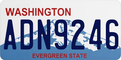 WA license plate ADN9246