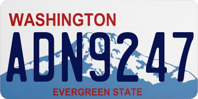 WA license plate ADN9247