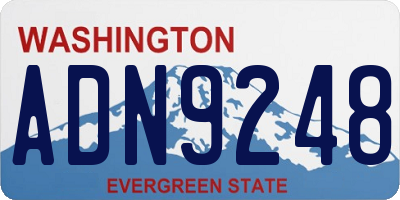WA license plate ADN9248