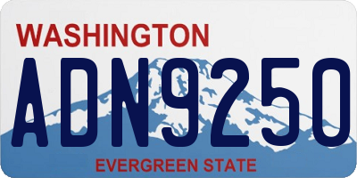 WA license plate ADN9250