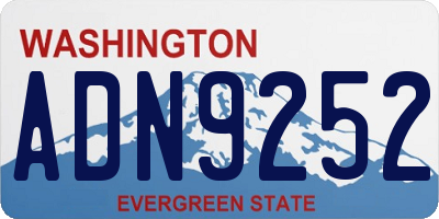 WA license plate ADN9252