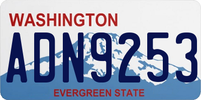 WA license plate ADN9253