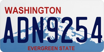 WA license plate ADN9254