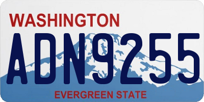 WA license plate ADN9255