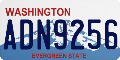 WA license plate ADN9256
