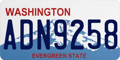 WA license plate ADN9258