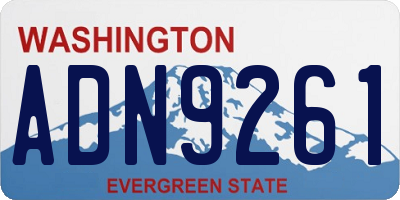 WA license plate ADN9261