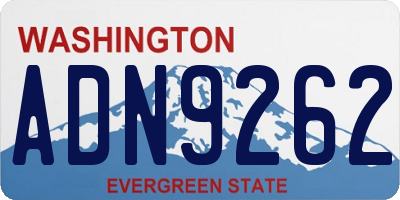 WA license plate ADN9262