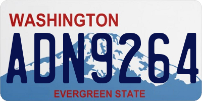 WA license plate ADN9264
