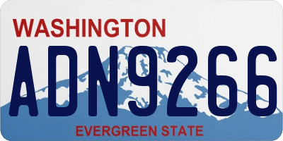 WA license plate ADN9266