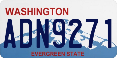 WA license plate ADN9271