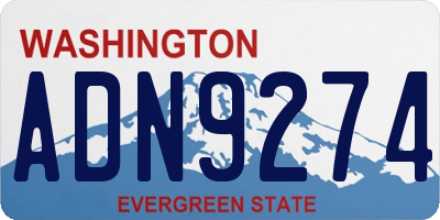 WA license plate ADN9274
