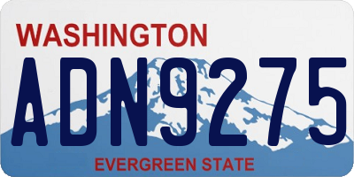 WA license plate ADN9275
