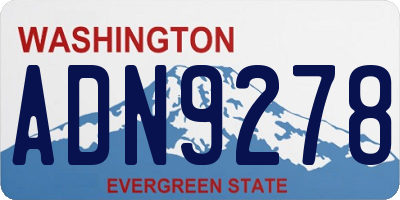 WA license plate ADN9278
